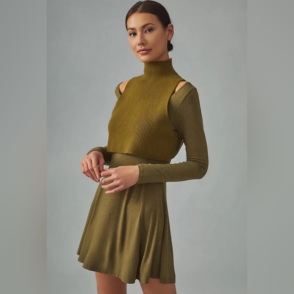 Anthropologie Daily Practice Dance Studio sweater dress set 2pc NWT XS $168